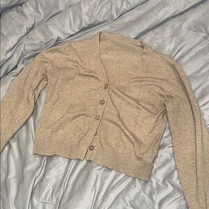 Women's Tan Cardigan Sweater